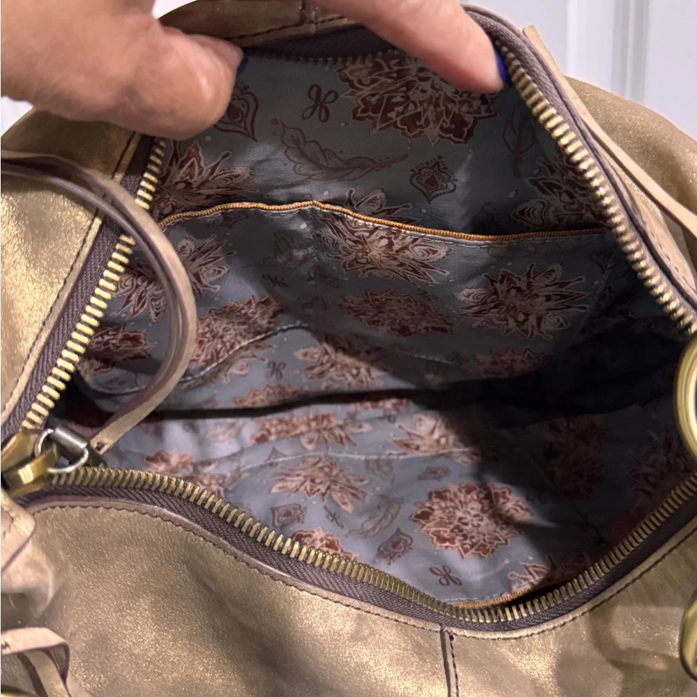 hobo gold shoulder bag